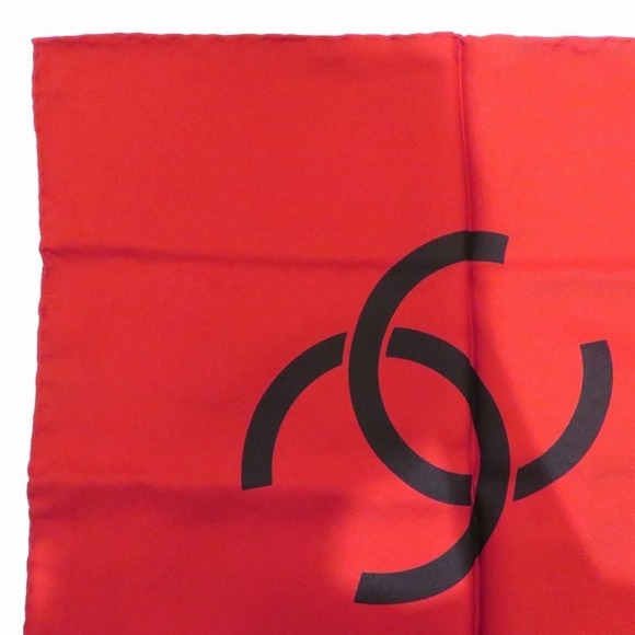 Chanel CHANEL CC red black large scarf ladies - Picture 6 of 9